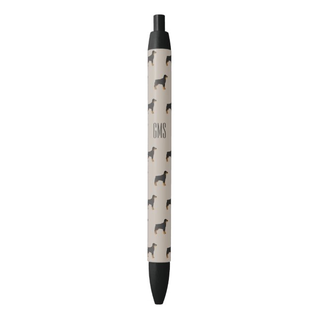 Rottweiler Dogs Pattern Monogrammed Pen (Front Vertical)