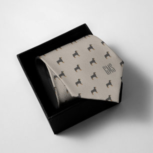 Rottweiler Dogs Pattern Monogrammed Tie