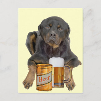 Rottweiler Don't Touch My Beer Postcard