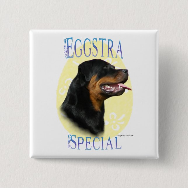 Rottweiler Eggstra Special 15 Cm Square Badge (Front)