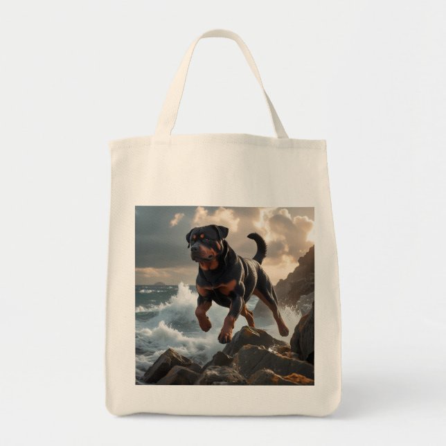 Rottweiler Elegant Grocery Tote Bag (Front)