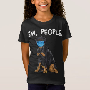 rottweiler ew people dog wearing face mask T-Shirt