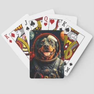 Rottweiler Explores Playing Cards