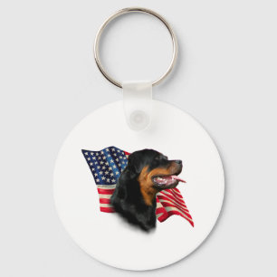 Rottweiler Flag Key Ring
