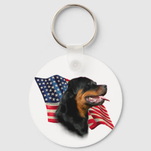Rottweiler Flag Key Ring