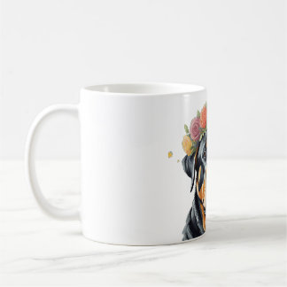 Rottweiler Flower Crown Coffee Mug