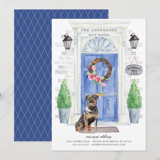Rottweiler Front Door Moving Announcement (Front/Back)