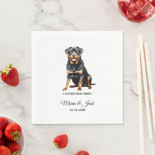 Rottweiler Full Colour Pet Wedding Napkin