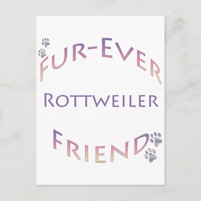 Rottweiler Furever Friend Postcard (Front)