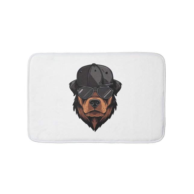 Rottweiler Gangster  Bath Mat (Front)