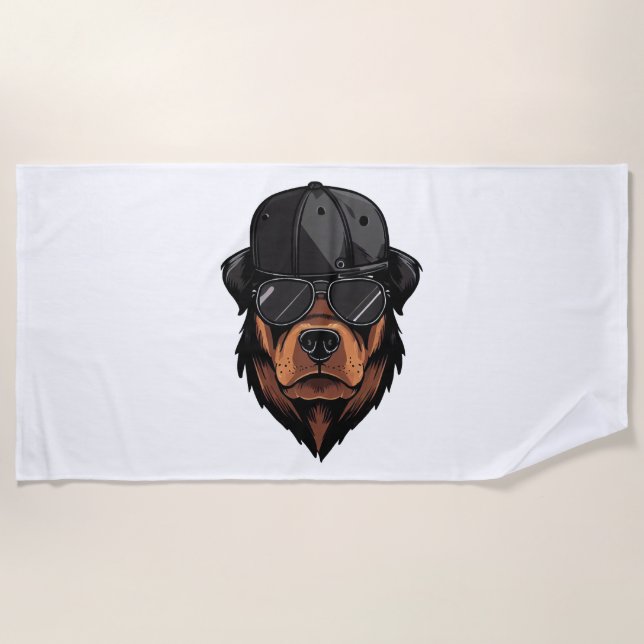 Rottweiler Gangster  Beach Towel (Front)