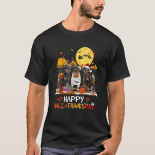 Rottweiler Hallothanksmas Halloween Thanksgiving T-Shirt