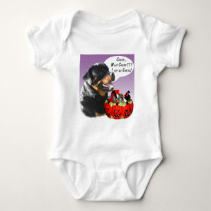 Rottweiler Halloween Candy Baby Bodysuit