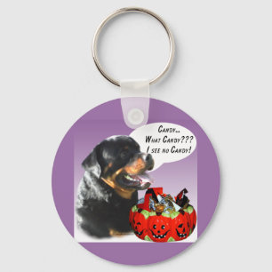 Rottweiler Halloween Candy Key Ring