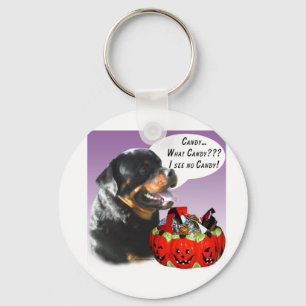 Rottweiler Halloween Candy Key Ring