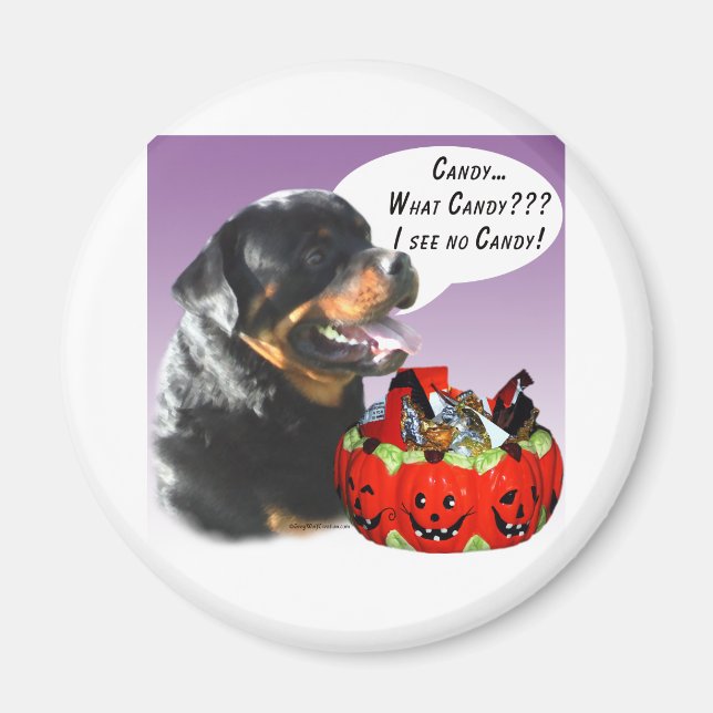 Rottweiler Halloween Candy Magnet (Front)