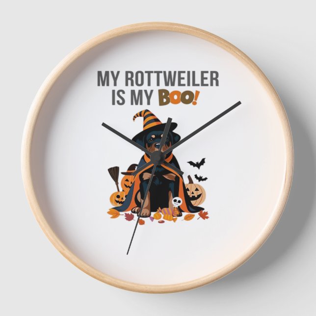 Rottweiler Halloween Costume  My Rottweiler is My  Clock (Front)