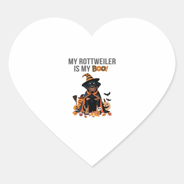 Rottweiler Halloween Costume  My Rottweiler is My  Heart Sticker (Front)
