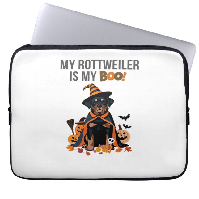 Rottweiler Halloween Costume  My Rottweiler is My  Laptop Sleeve (Front)