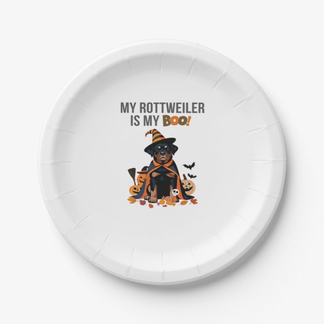 Rottweiler Halloween Costume  My Rottweiler is My  Paper Plate (Front)