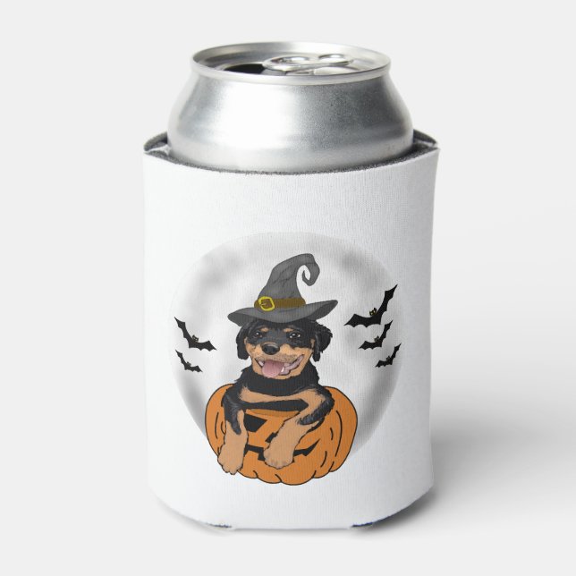 ROTTWEILER HALLOWEEN GIFTS CAN COOLER (Can Front)