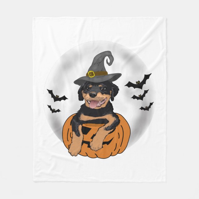 ROTTWEILER HALLOWEEN GIFTS FLEECE BLANKET (Front)