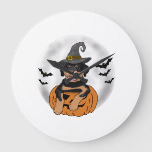 ROTTWEILER HALLOWEEN GIFTS LARGE CLOCK