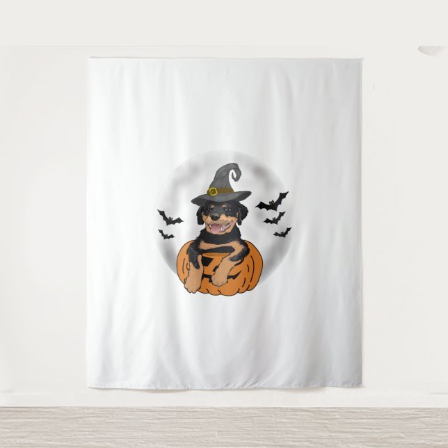 ROTTWEILER HALLOWEEN GIFTS TAPESTRY (Front)