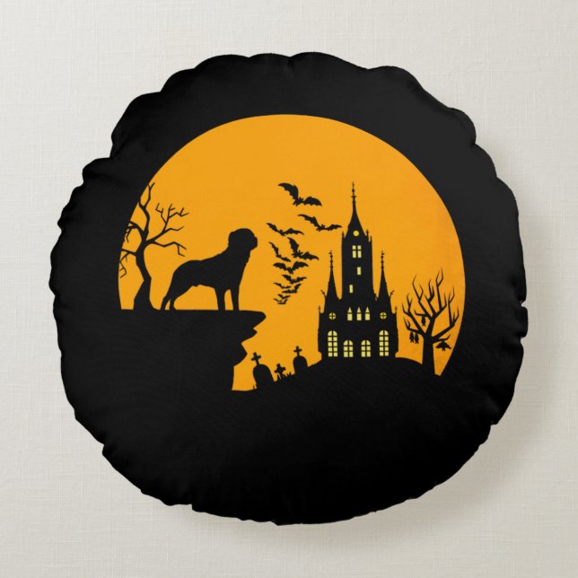 Rottweiler Halloween     Round Cushion (Front)