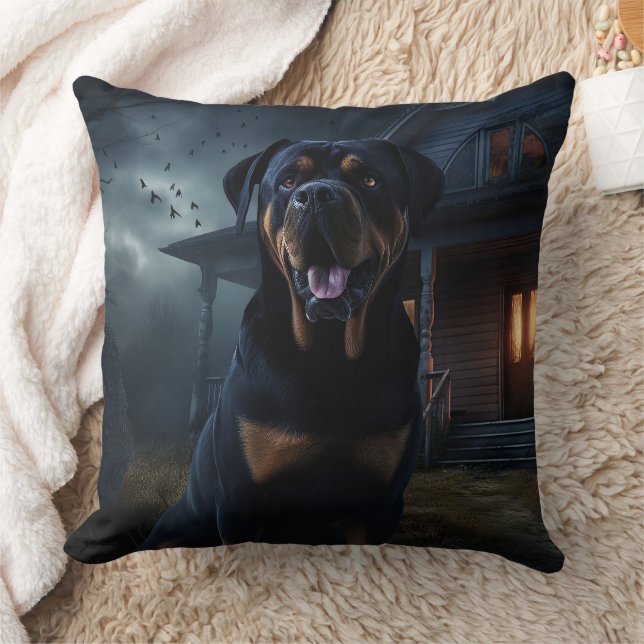 Rottweiler Halloween Scary  Cushion (Blanket)