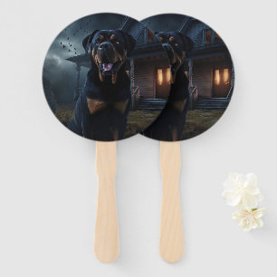 Rottweiler Halloween Scary  Hand Fan