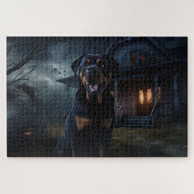 Rottweiler Halloween Scary  Jigsaw Puzzle (Horizontal)