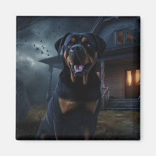 Rottweiler Halloween Scary Magnet