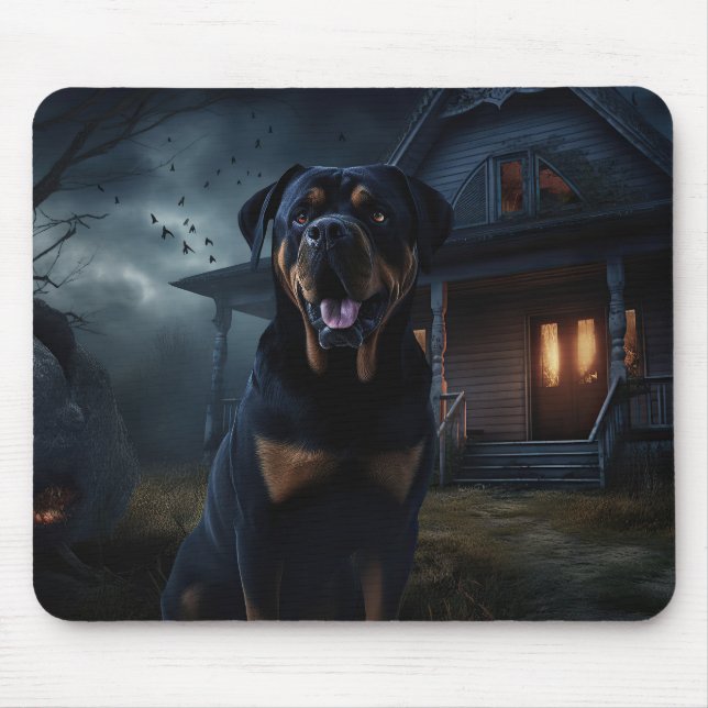 Rottweiler Halloween Scary  Mouse Mat (Front)