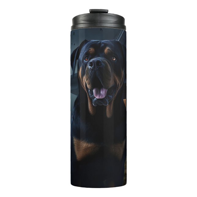 Rottweiler Halloween Scary  Thermal Tumbler (Front)