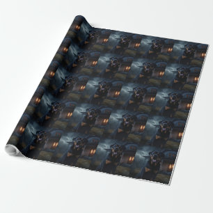 Rottweiler Halloween Scary  Wrapping Paper