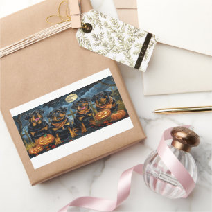 Rottweiler Halloween Spooky Rectangular Sticker