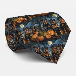 Rottweiler Halloween Spooky Tie