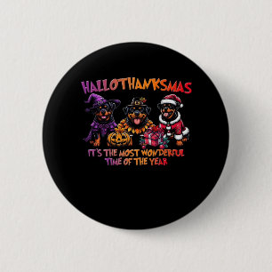 Rottweiler Halloween Thanksgiving Christmas Classi 6 Cm Round Badge