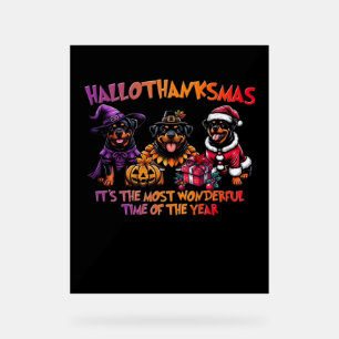 Rottweiler Halloween Thanksgiving Christmas Classi Acrylic Sign
