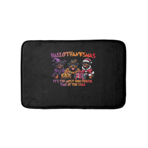Rottweiler Halloween Thanksgiving Christmas Classi Bath Mat