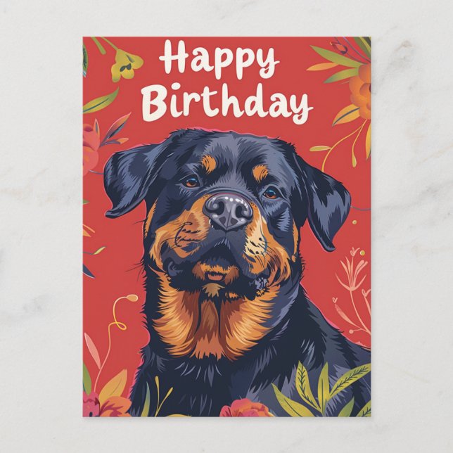Rottweiler Happy Birthday  Postcard (Front)