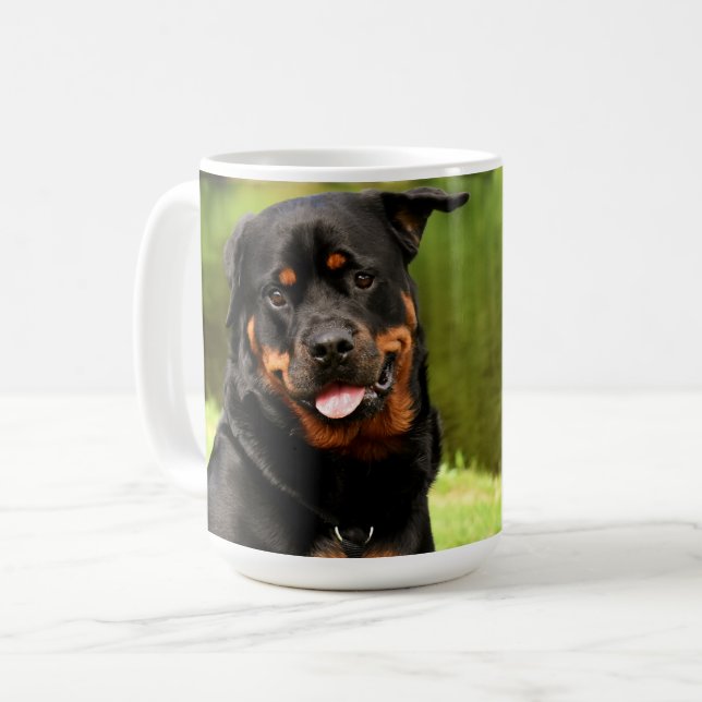 Rottweiler Happy Coffee Mug (Front Left)