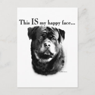 Rottweiler Happy Face Postcard