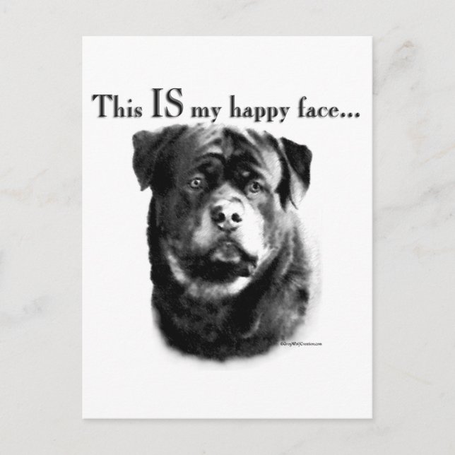 Rottweiler Happy Face Postcard (Front)