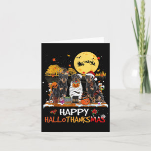 Rottweiler Happy Hallothanksmas Halloween Thanksgi Card