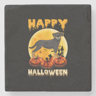 rottweiler happy halloween dog scary moon costumes stone coaster
