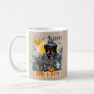 Rottweiler Happy Howl-o-ween Ghost Houses Funny Coffee Mug