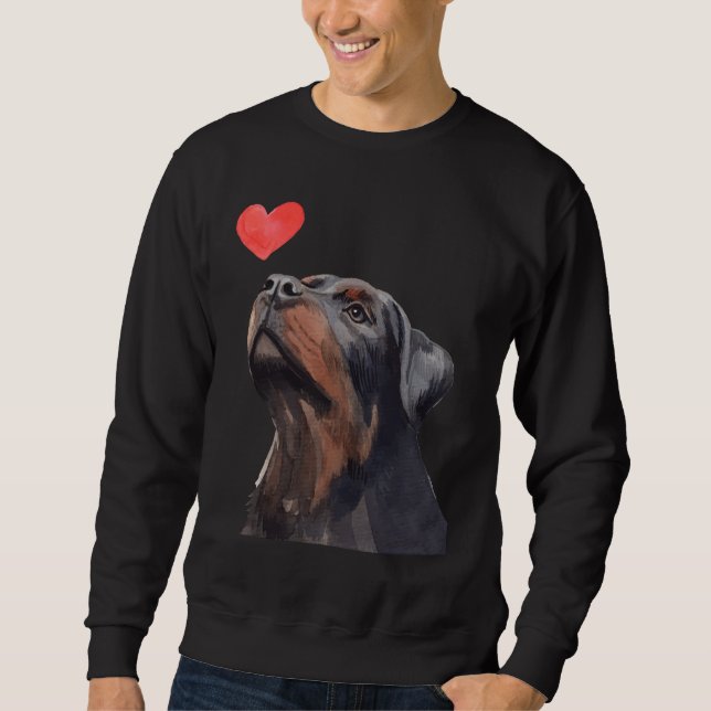 Rottweiler Heart Dog Love Sweatshirt (Front)