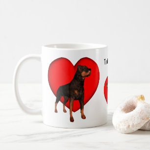 Rottweiler Heart Dog Lover Personalised Coffee Mug